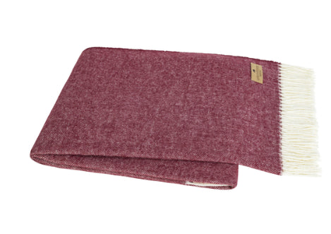 Cranberry Italian Herringbone Throw