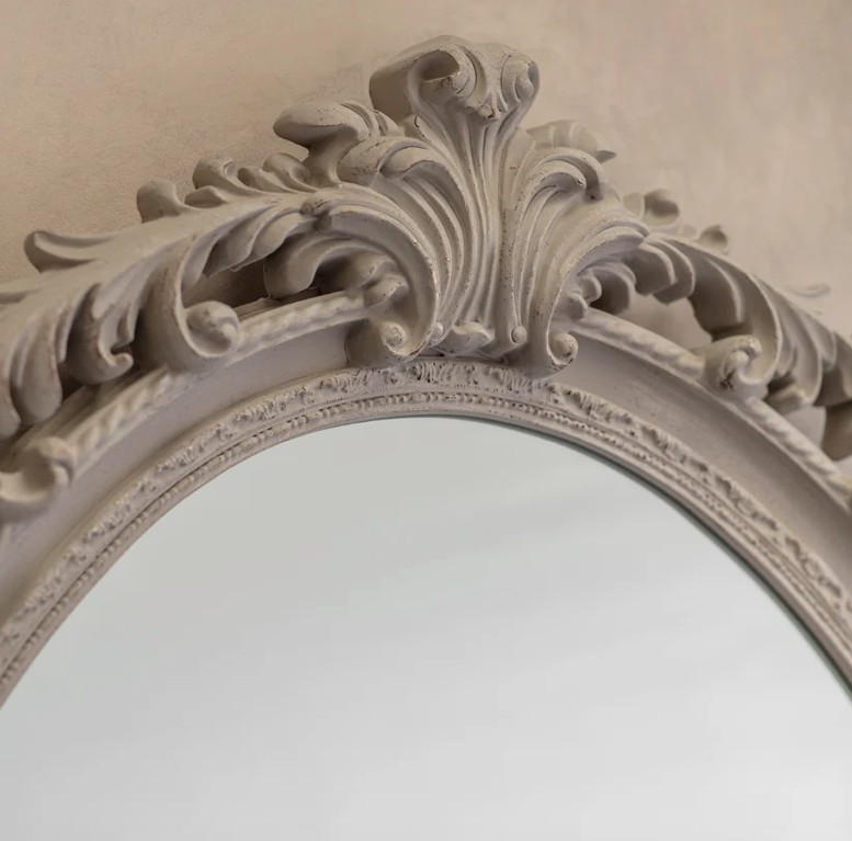 Pale Shore Oval Mirror