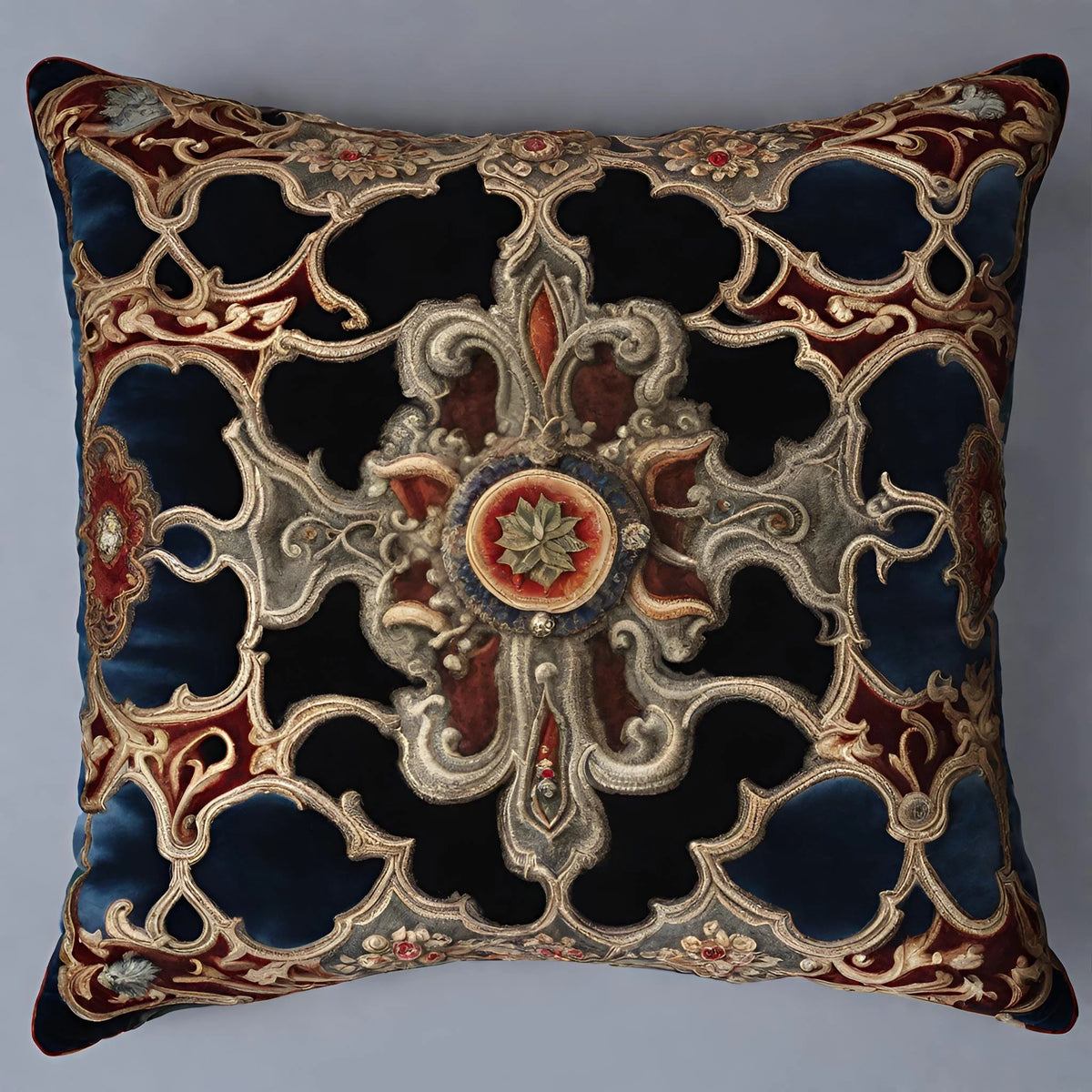 Morocco Black Velvet Cushion