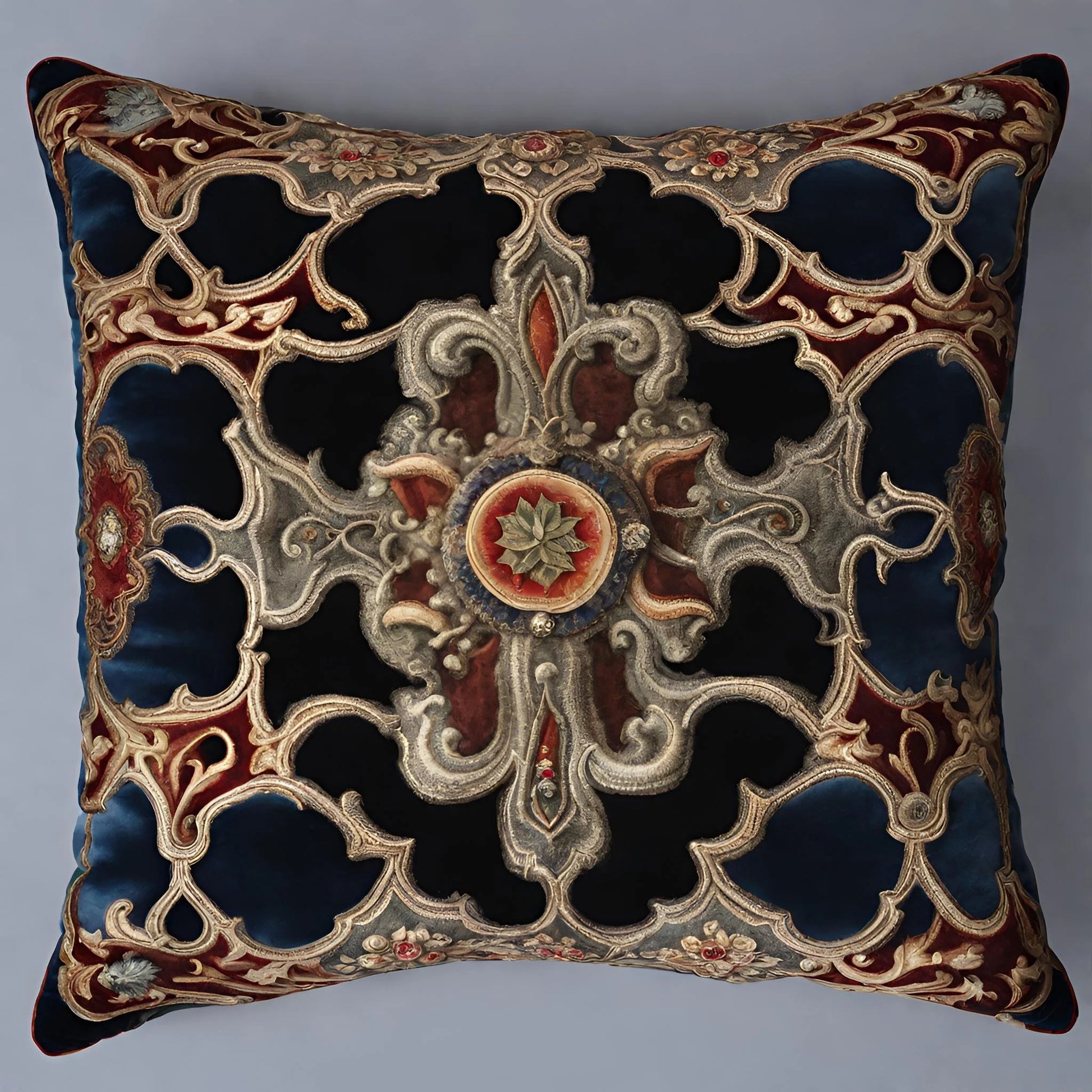 Morocco Black Velvet Cushion