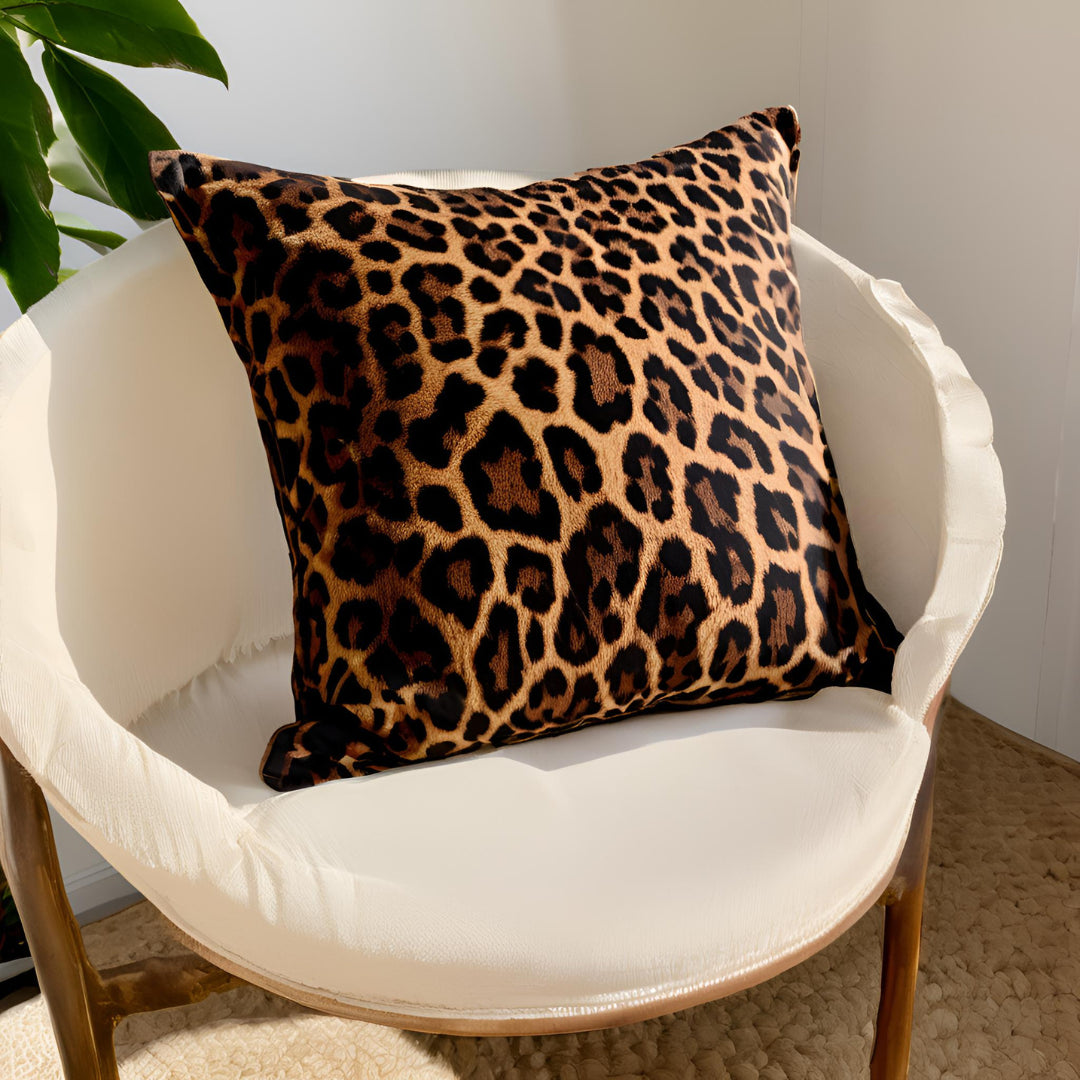 Leopard Hair Leather Cushion