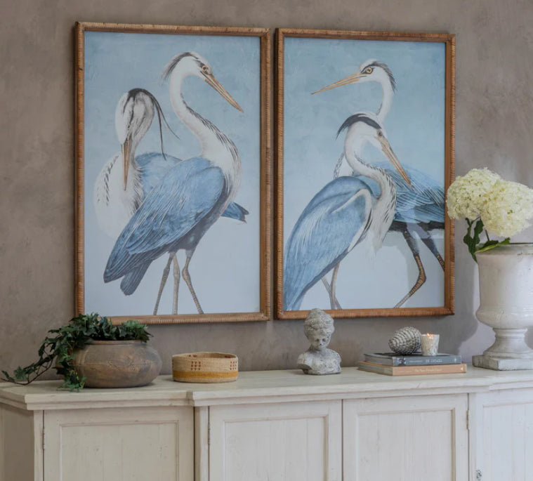 Serenity of the Shore - Heron Framed Print