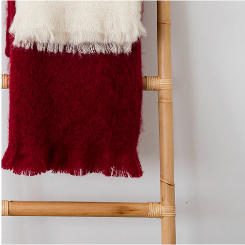 Cream Brushed Mohair Throw