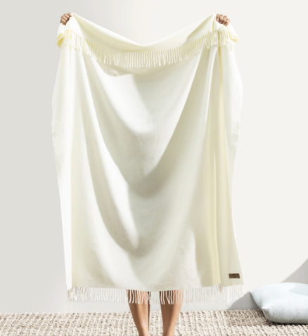 Ecru Italian Solid Throw