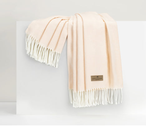 Pink Salt Italian Herringbone Throw