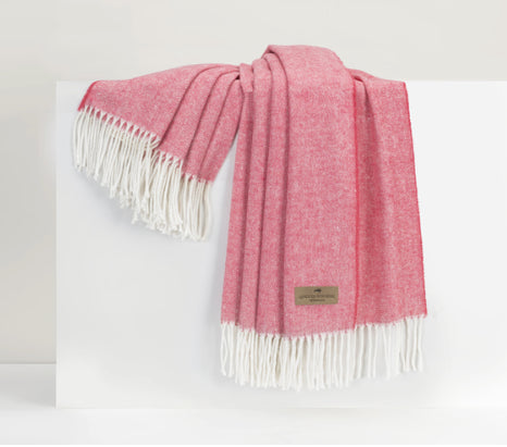 Coral Italian Herringbone Throw