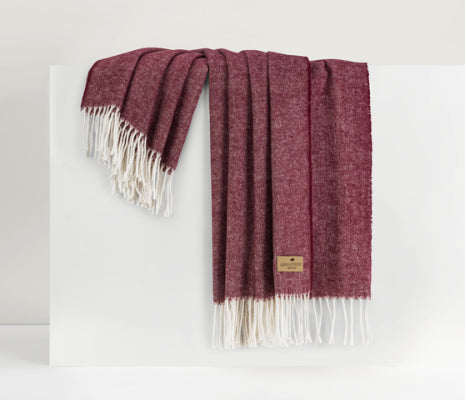 Cranberry Italian Herringbone Throw
