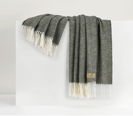 Moss Italian Herringbone Throw