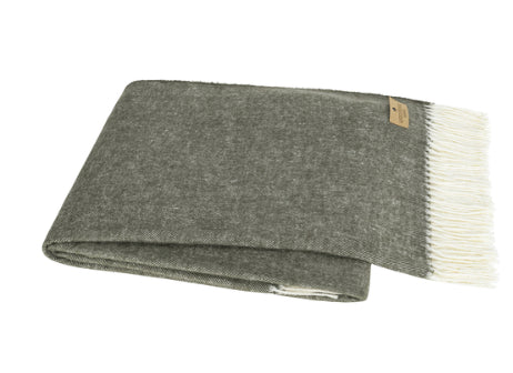 Moss Italian Herringbone Throw