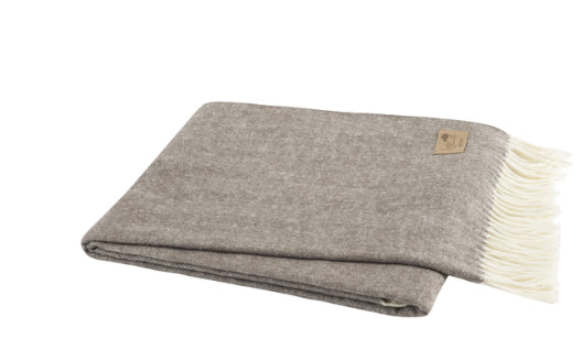 Mink Italian Herringbone Throw