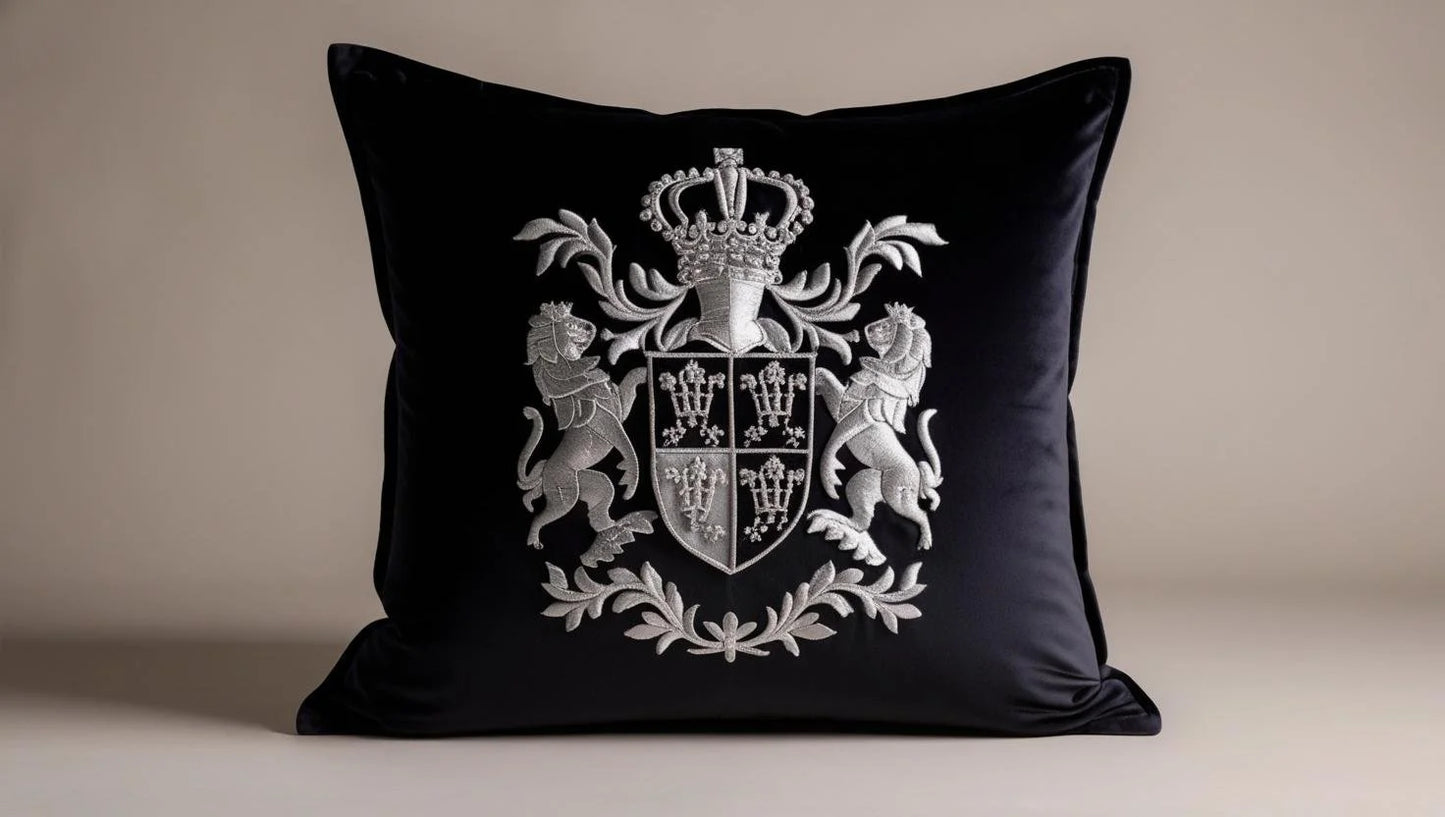 Noir Crest Cushion
