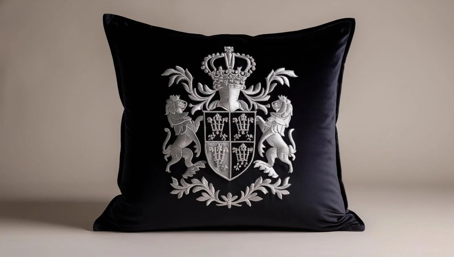 Noir Crest Cushion