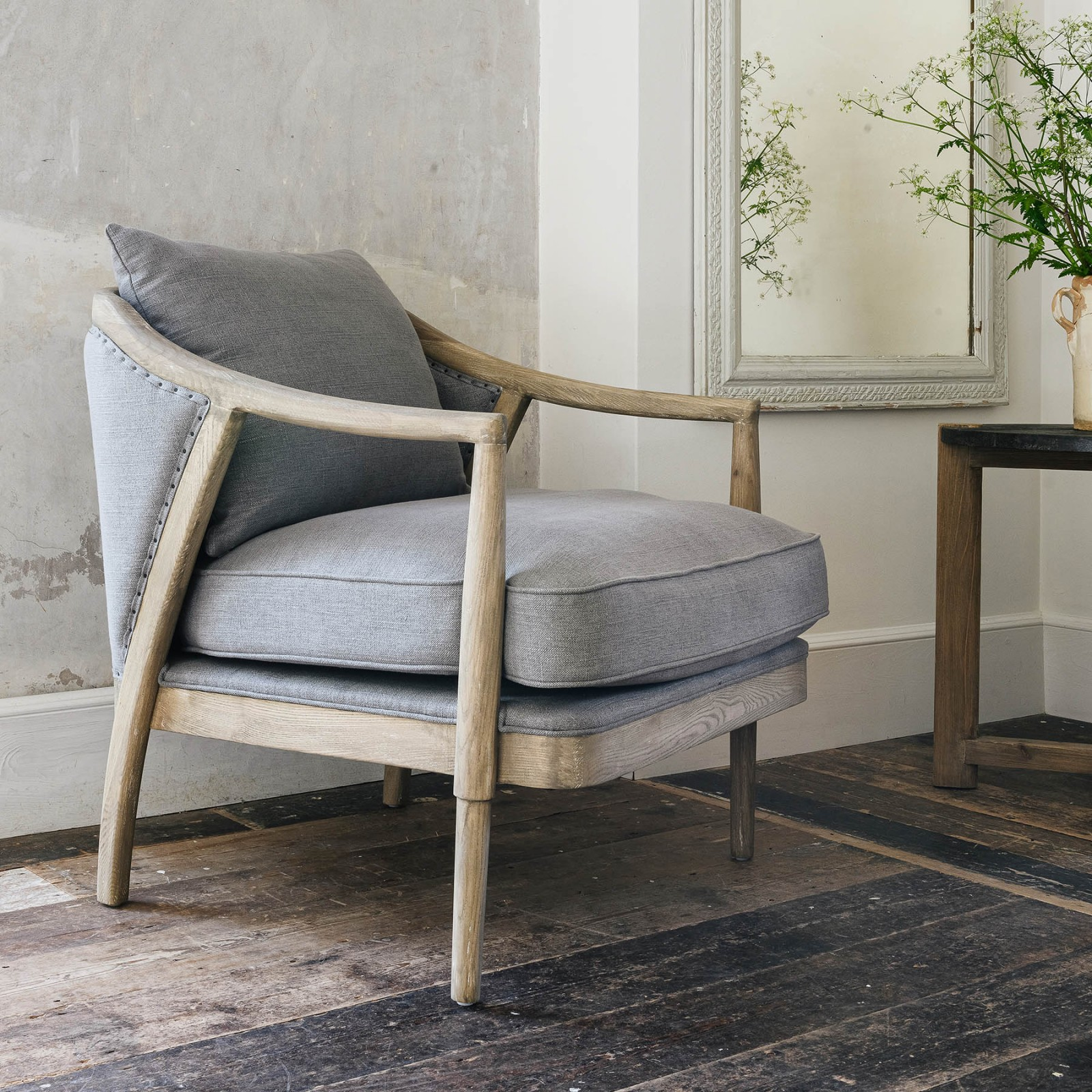 St George's Grey Curved Armchair