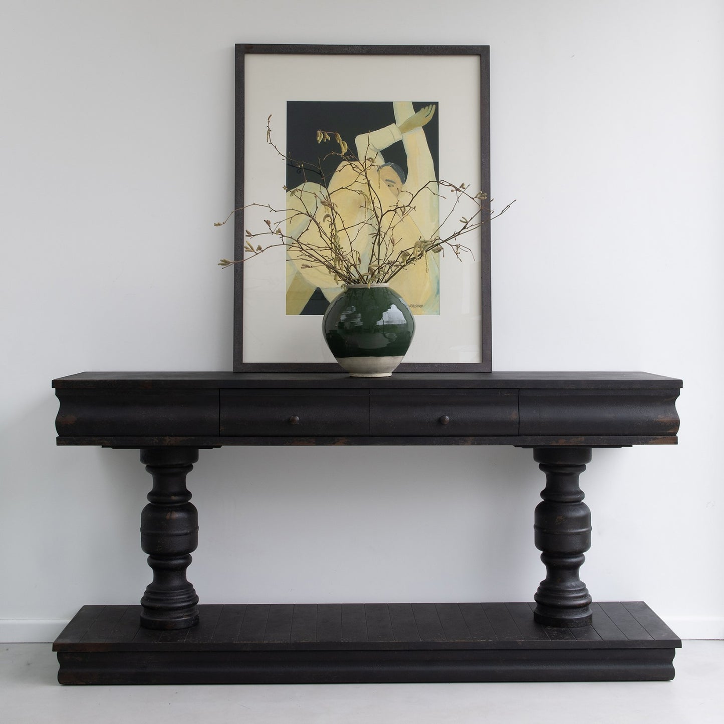 Warwick Black Distressed Console table