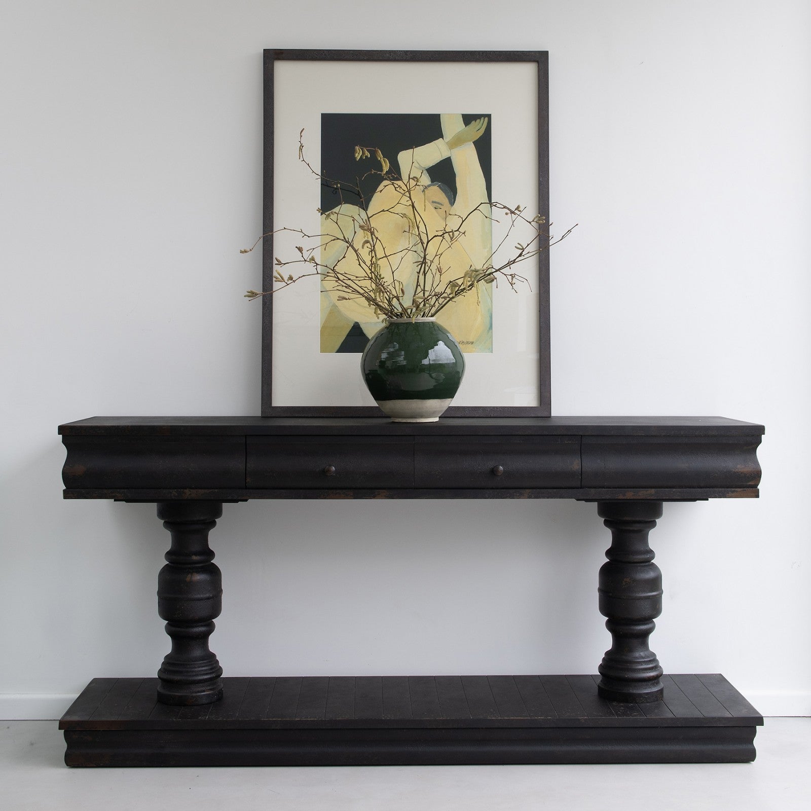 Warwick Black Distressed Console table