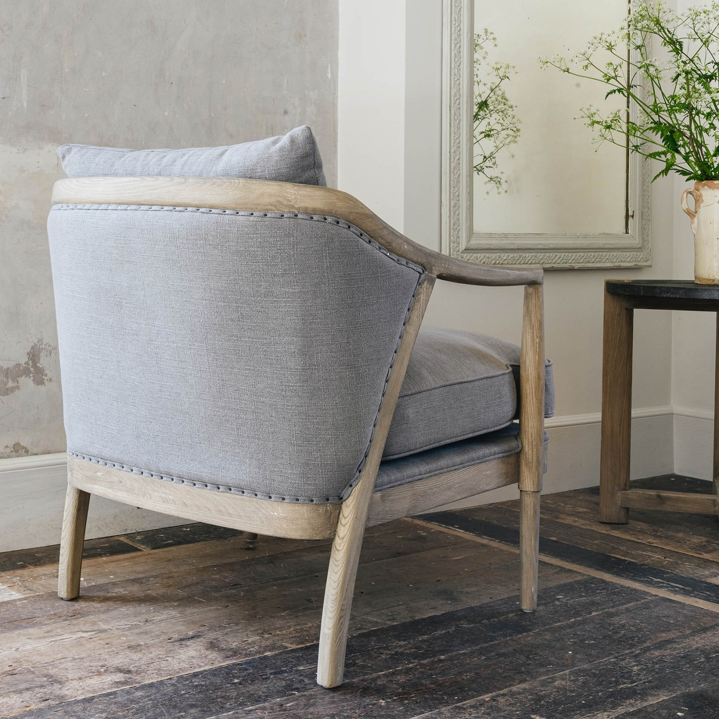 St George's Grey Curved Armchair