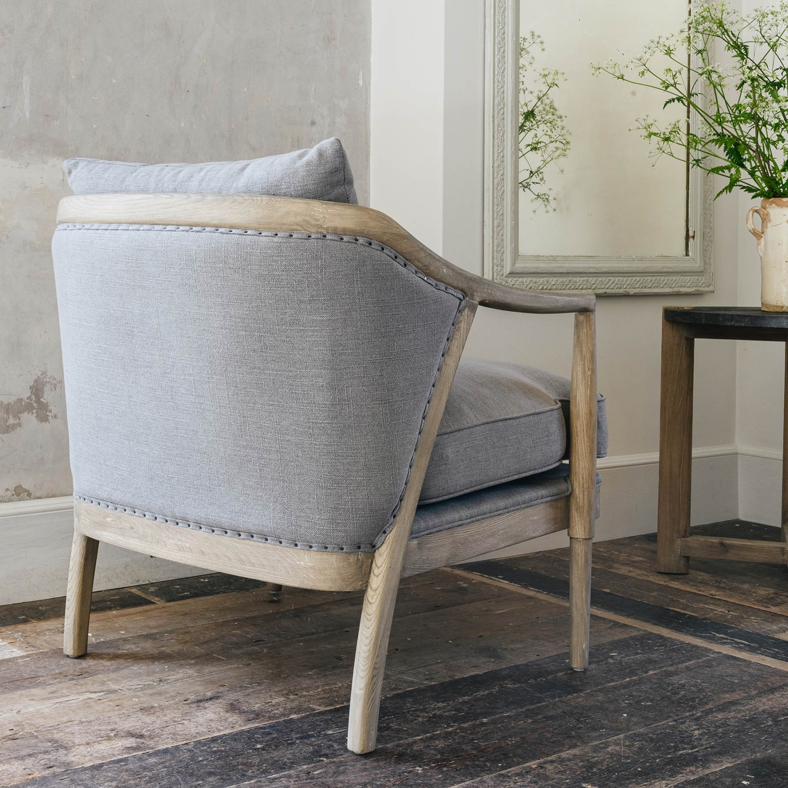 St George's Grey Curved Armchair